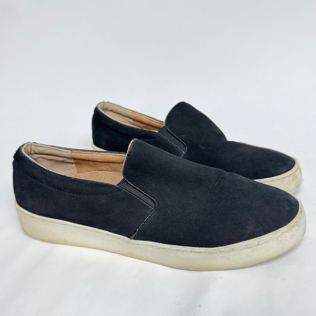 Vionic Black Leather Slip On Sneakers Flatform Casual Shoe Size 8
